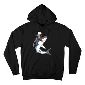 Funny Opossum Riding Shark Hoodie