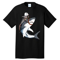 Funny Opossum Riding Shark Tall T-Shirt