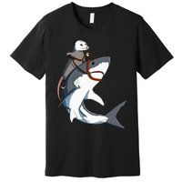 Funny Opossum Riding Shark Premium T-Shirt