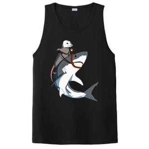 Funny Opossum Riding Shark PosiCharge Competitor Tank