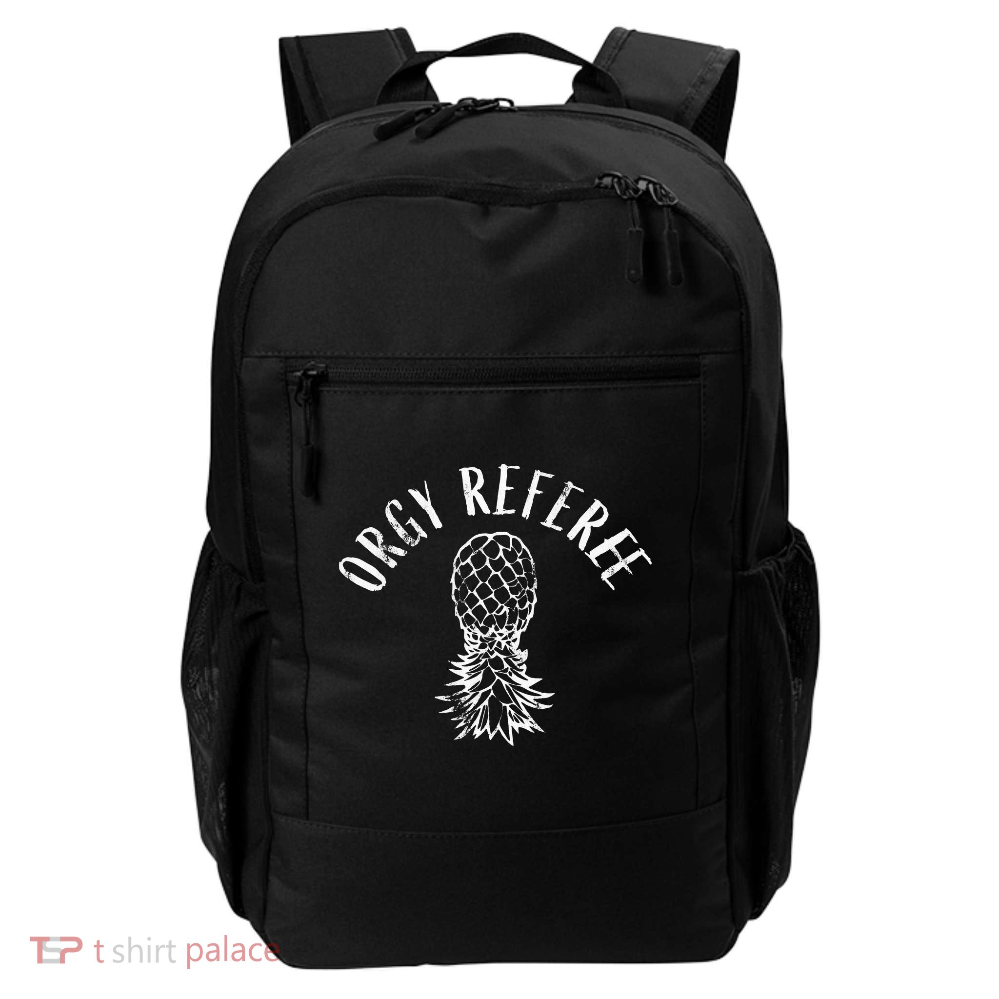 Funny Orgy Referee Upside Down Pineapple Swinger Backpack