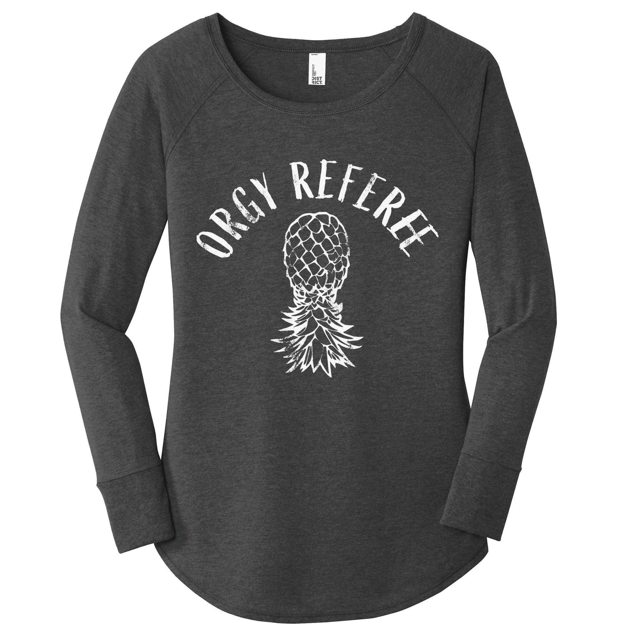 Funny Orgy Referee Upside Down Pineapple Swinger Women's Perfect Tri Tunic Long Sleeve Shirt
