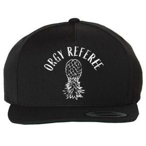 Funny Orgy Referee Upside Down Pineapple Swinger Wool Snapback Cap