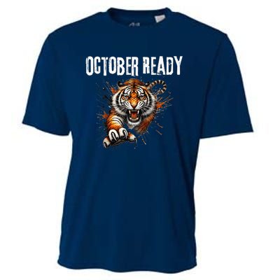 Funny October Ready For Ready Tiger Letter D Tiger October Cooling Performance Crew T-Shirt