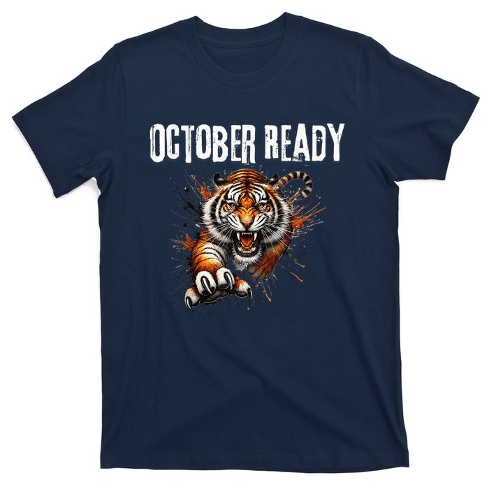 Funny October Ready For Ready Tiger Letter D Tiger October T-Shirt