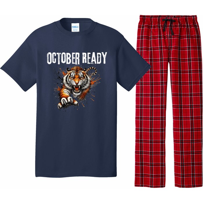 Funny October Ready For Ready Tiger Letter D Tiger October Pajama Set