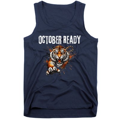 Funny October Ready For Ready Tiger Letter D Tiger October Tank Top