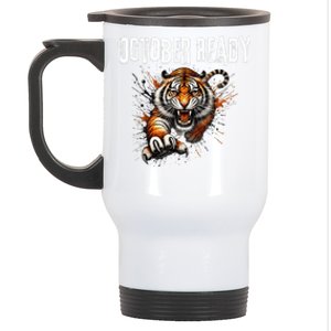 Funny October Ready For Ready Tiger Letter D Tiger October Stainless Steel Travel Mug