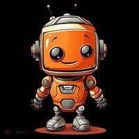 Funny Orange Robot Boy Costume T-Shirt