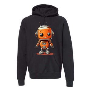 Funny Orange Robot Boy Costume Premium Hoodie