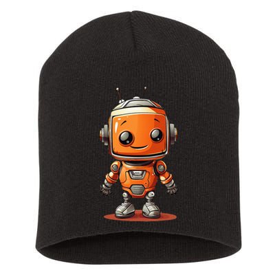 Funny Orange Robot Boy Costume Short Acrylic Beanie