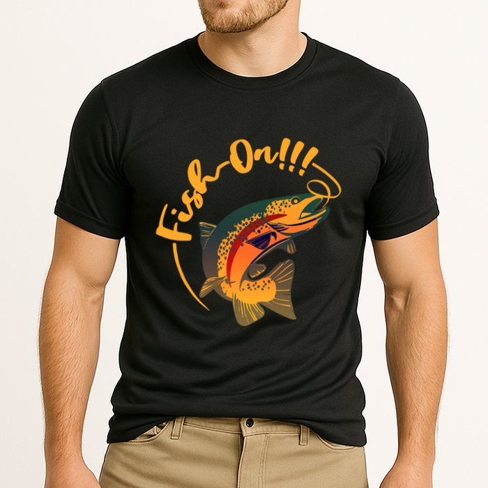 Fish On!!! Rainbow Trout Fishing Funny Gift Cooling Performance Crew T-Shirt