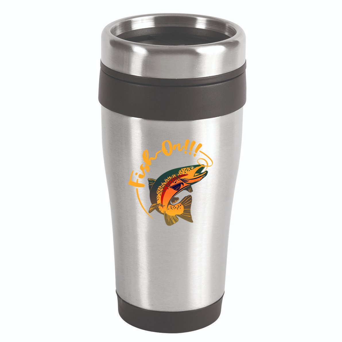Fish On!!! Rainbow Trout Fishing Funny Gift 16oz Travel Tumbler