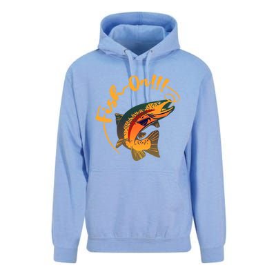 Fish On!!! Rainbow Trout Fishing Funny Gift Unisex Surf Hoodie