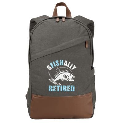 Fishing Ofishally Retired Cotton Canvas Backpack