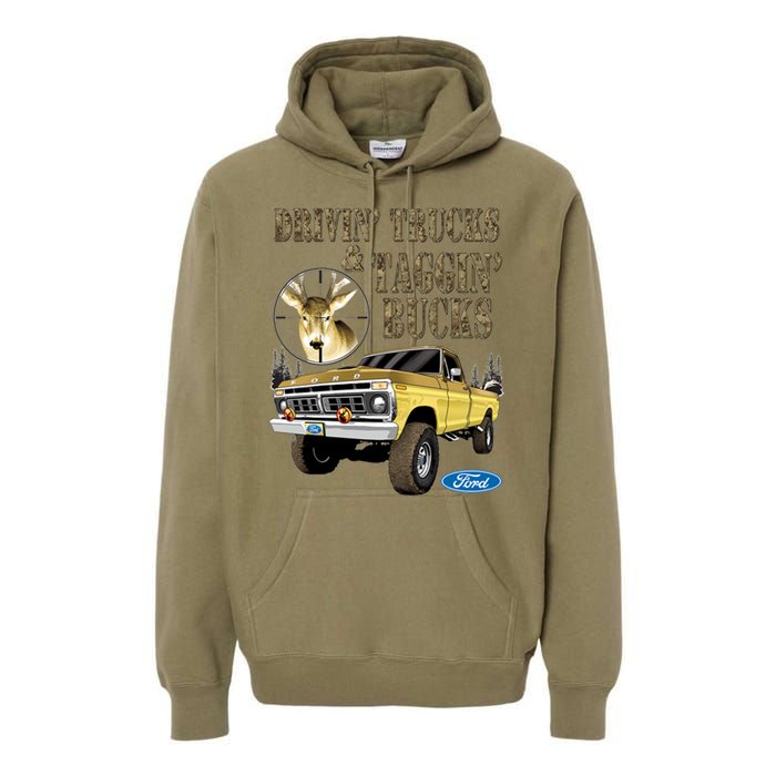 Ford Drivin Trucks & Taggin Bucks Premium Hoodie