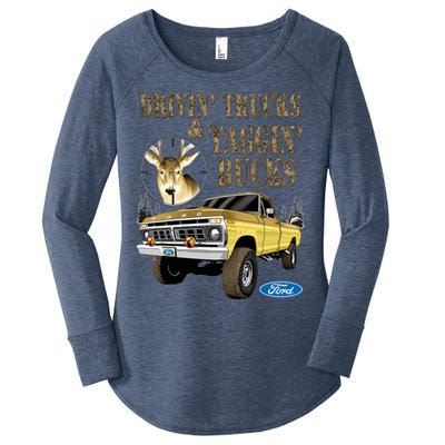 Ford Drivin Trucks & Taggin Bucks Women's Perfect Tri Tunic Long Sleeve Shirt