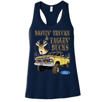 Ford Drivin Trucks & Taggin Bucks Women's Racerback Tank