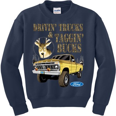 Ford Drivin Trucks & Taggin Bucks Kids Sweatshirt