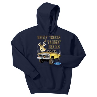 Ford Drivin Trucks & Taggin Bucks Kids Hoodie