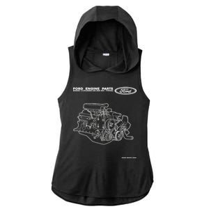 Ford Engine Parts Ladies PosiCharge Tri-Blend Wicking Draft Hoodie Tank