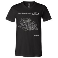 Ford Engine Parts V-Neck T-Shirt