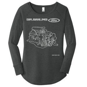 Ford Engine Parts Women's Perfect Tri Tunic Long Sleeve Shirt