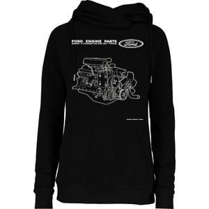 Ford Engine Parts Womens Funnel Neck Pullover Hood