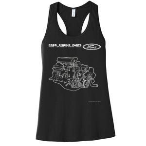 Ford Engine Parts Women's Racerback Tank