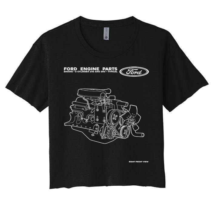 Ford Engine Parts Women's Crop Top Tee