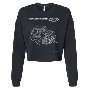 Ford Engine Parts Cropped Pullover Crew