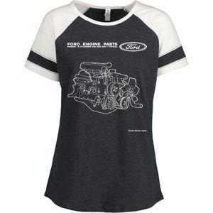 Ford Engine Parts Enza Ladies Jersey Colorblock Tee