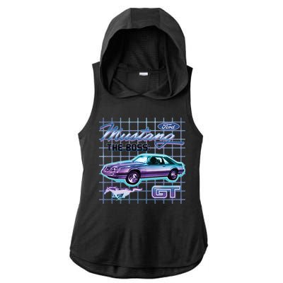 Ford Mustang GT The Boss Ladies PosiCharge Tri-Blend Wicking Draft Hoodie Tank