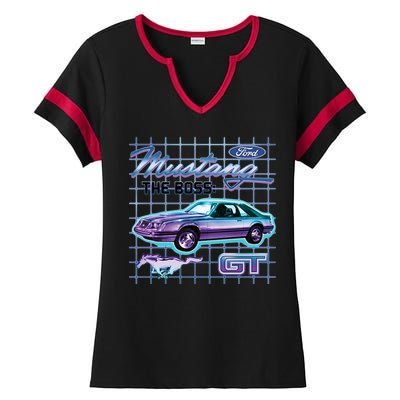 Ford Mustang GT The Boss Ladies Halftime Notch Neck Tee