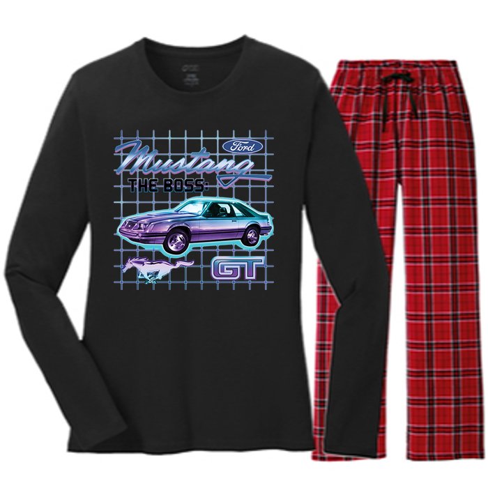 Ford Mustang GT The Boss Women's Long Sleeve Flannel Pajama Set 