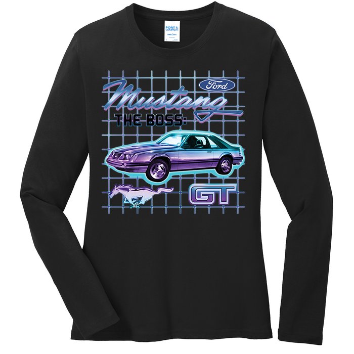 Ford Mustang GT The Boss Ladies Long Sleeve Shirt