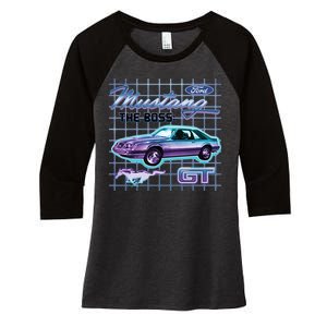 Ford Mustang GT The Boss Women's Tri-Blend 3/4-Sleeve Raglan Shirt