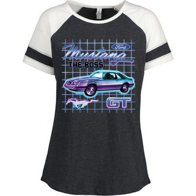 Ford Mustang GT The Boss Enza Ladies Jersey Colorblock Tee