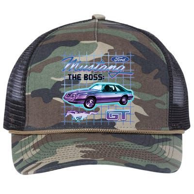 Ford Mustang GT The Boss Retro Rope Trucker Hat Cap