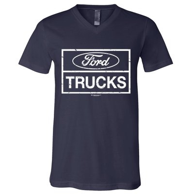 Ford Trucks Distressed V-Neck T-Shirt