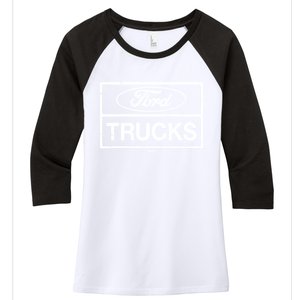 Ford Trucks Distressed Women's Tri-Blend 3/4-Sleeve Raglan Shirt