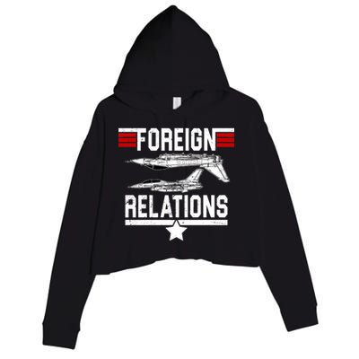 Foreign Relations Crop Fleece Hoodie