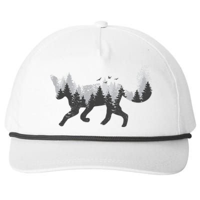 Forest Fox Animal Snapback Five-Panel Rope Hat