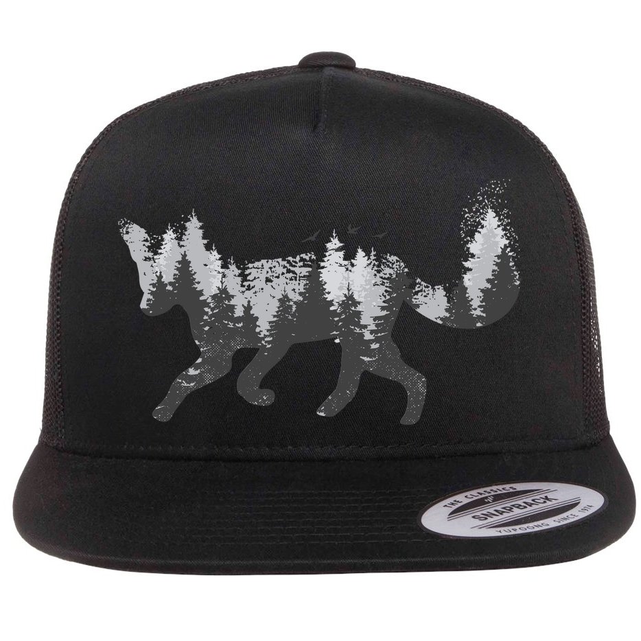 Forest Fox Animal Flat Bill Trucker Hat
