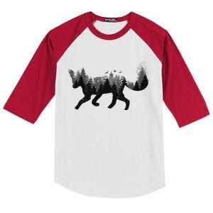 Forest Fox Animal Kids Colorblock Raglan Jersey