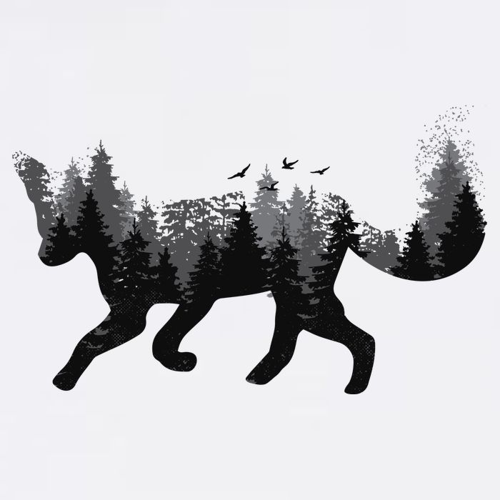 Forest Fox Animal Garment-Dyed Sweatshirt
