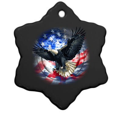 Forever Free United States Eagle Ceramic Star Ornament