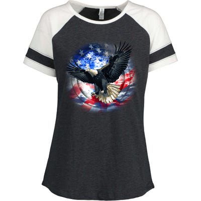 Forever Free United States Eagle Enza Ladies Jersey Colorblock Tee