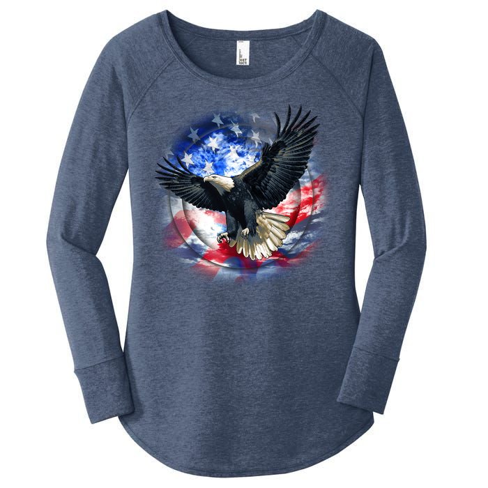 Forever Free United States Eagle Women's Perfect Tri Tunic Long Sleeve Shirt