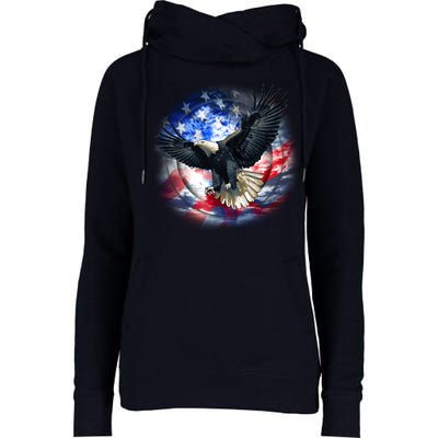 Forever Free United States Eagle Womens Funnel Neck Pullover Hood